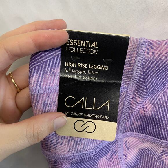 Calia Essential Collection Geometric Printed Leggings NWT Womens Sz XS Purple - Picture 7 of 7